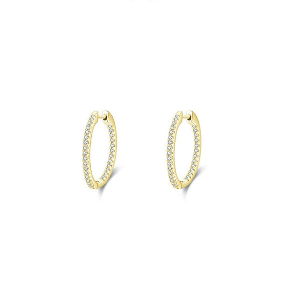 Classic Women's S925 Sterling Silver Geometric Earrings With Micro Inlay Light Luxury Ear Buckle Silver Jewelry