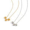 Classic Women's Stainless Steel Three Fivepointed Star Necklace With Pvd Vacuum Real Gold Electroplating