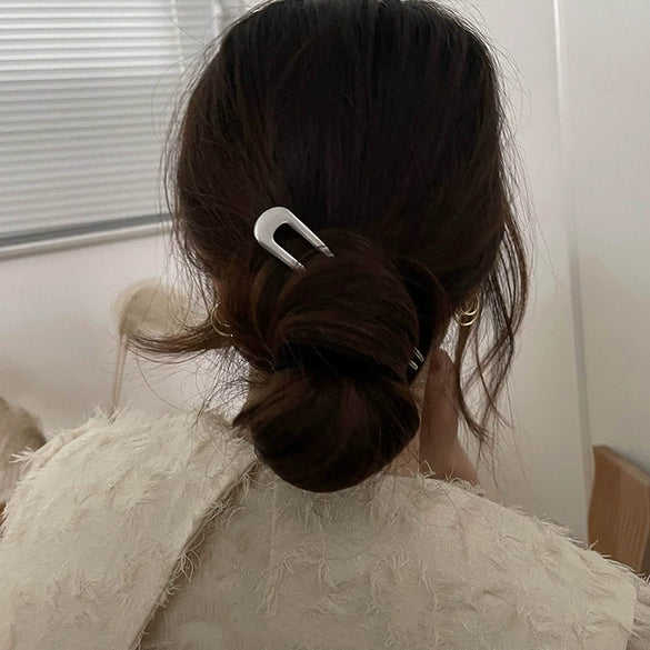 Classical Element Metal U Shaped Hair Pin Electroplated Simple Hair Comb Hairpin
