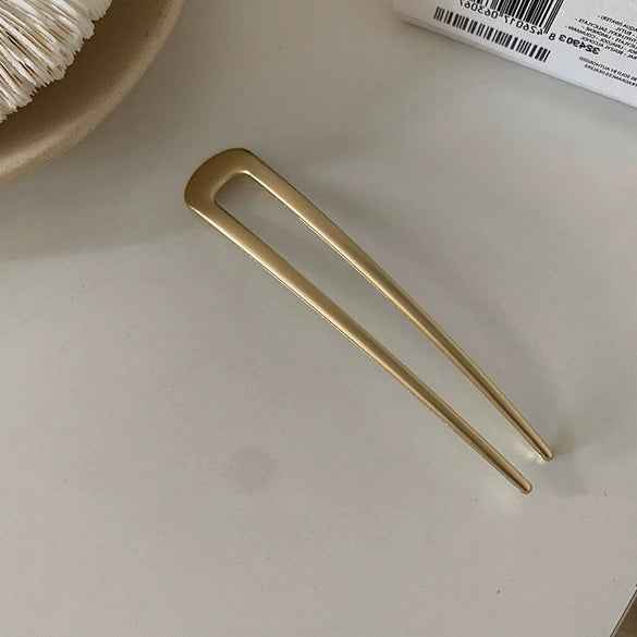Classical Element Metal U Shaped Hair Pin Electroplated Simple Hair Comb Hairpin