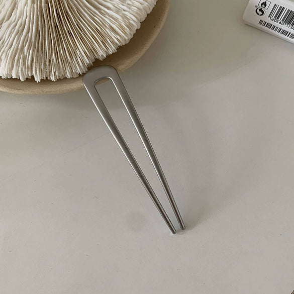 Classical Element Metal U Shaped Hair Pin Electroplated Simple Hair Comb Hairpin