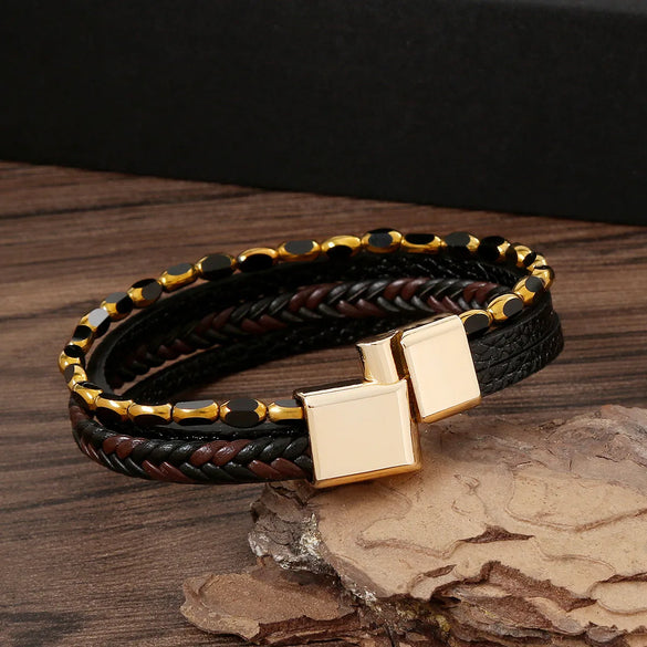 Classical Grain Alloy Handmade Men'S Bracelets