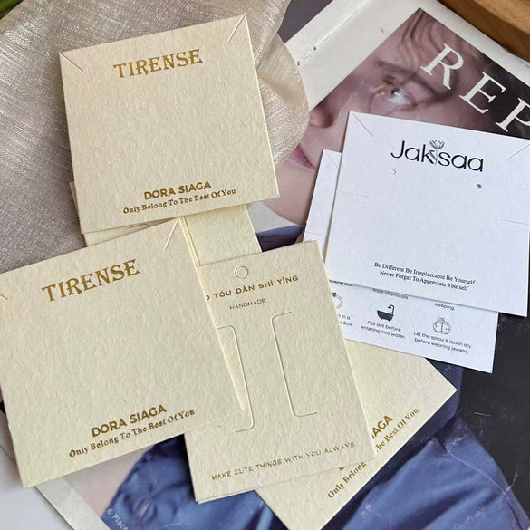 Classy Jewelry Storage Display Card For Pearl Earrings Hairpin Ring With Hot Stamping Logo Made Of Paper Cardboard