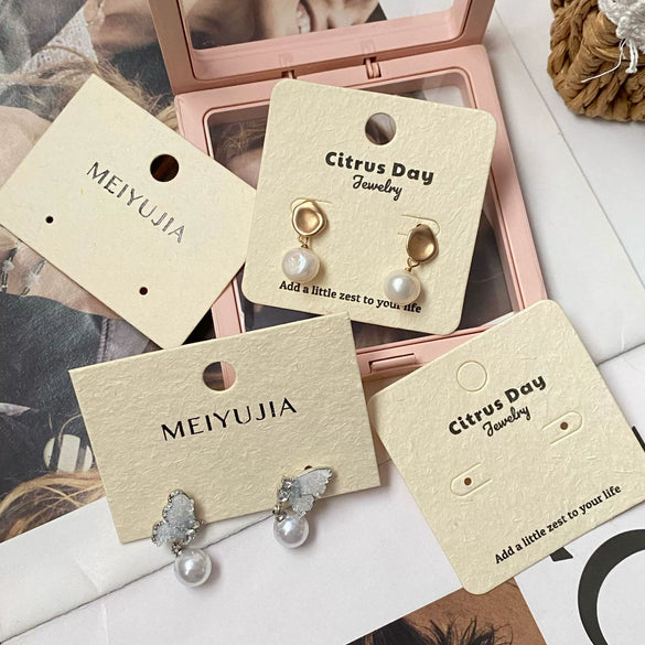 Classy Jewelry Storage Display Card For Pearl Earrings Hairpin Ring With Hot Stamping Logo Made Of Paper Cardboard