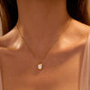 Clavicle Necklace Geometric White Shellfish Titanium Steel Electroplated Pendant Necklace