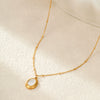 Clavicle Necklace Geometric White Shellfish Titanium Steel Electroplated Pendant Necklace