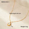 Clavicle Necklace Geometric White Shellfish Titanium Steel Electroplated Pendant Necklace