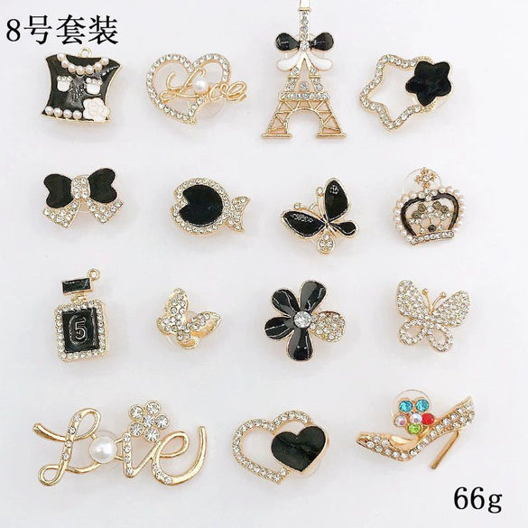 Clogs Diy Accessories Metal Decorations Removable Chain Shoe Buckles With Totem Pattern And Electroplating Treatment