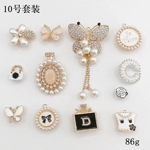 Clogs Diy Accessories Metal Decorations Removable Chain Shoe Buckles With Totem Pattern And Electroplating Treatment