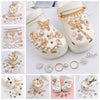 Clogs Diy Accessories Metal Decorations Removable Chain Shoe Buckles With Totem Pattern And Electroplating Treatment