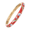 Cloisonné Bracelet With Colorful Lotus Painted Cut Out Double Layer Electroplated Jewelry