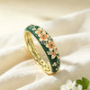Cloisonné Butterfly And Flower Bracelet With Retro Painted Floral Motifs Decorative Jewelry Accessory
