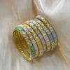 Cloisonné Enamel Openwork Oval Bangle Bracelet With Plated Finish For Elegant Decorative Jewelry