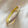 Cloisonné Enamel Openwork Oval Bangle Bracelet With Plated Finish For Elegant Decorative Jewelry
