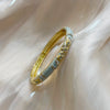 Cloisonné Enamel Openwork Oval Bangle Bracelet With Plated Finish For Elegant Decorative Jewelry