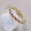 Cloisonné Openwork Floral Bracelet With Decorative Plated Finish Ethnic Style Jewelry Accessory