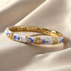 Cloisonne Retro Simple Jewelry Electroplated Bracelet With Forbidden City Blue And White Porcelain Inspired Design