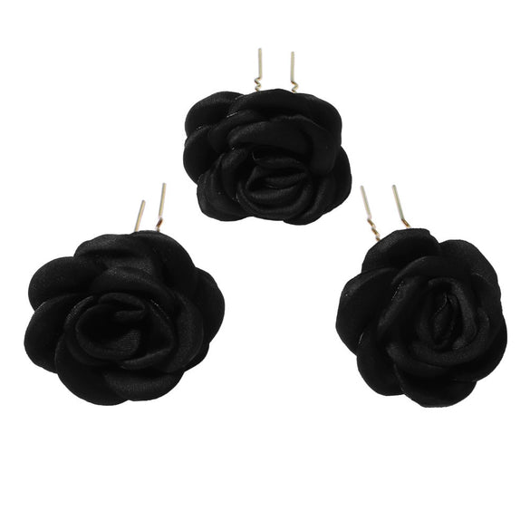 Cloth Artificial Flower Hairpin For Women Red Peony Rose Bridal Hair Jewelry Ushaped Floral Headdress Individually Packaged