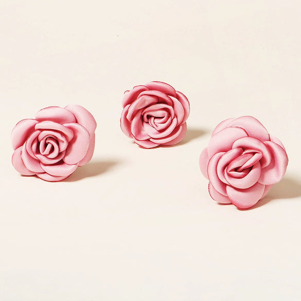 Cloth Artificial Flower Hairpin For Women Red Peony Rose Bridal Hair Jewelry Ushaped Floral Headdress Individually Packaged