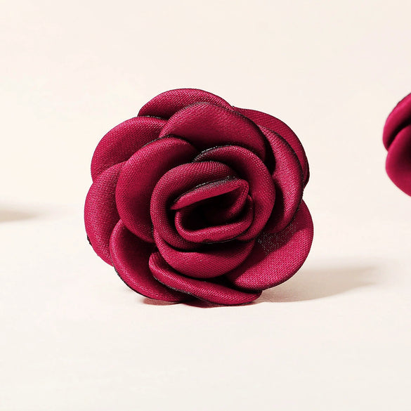 Cloth Artificial Flower Hairpin For Women Red Peony Rose Bridal Hair Jewelry Ushaped Floral Headdress Individually Packaged