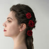 Cloth Artificial Flower Hairpin For Women Red Peony Rose Bridal Hair Jewelry Ushaped Floral Headdress Individually Packaged