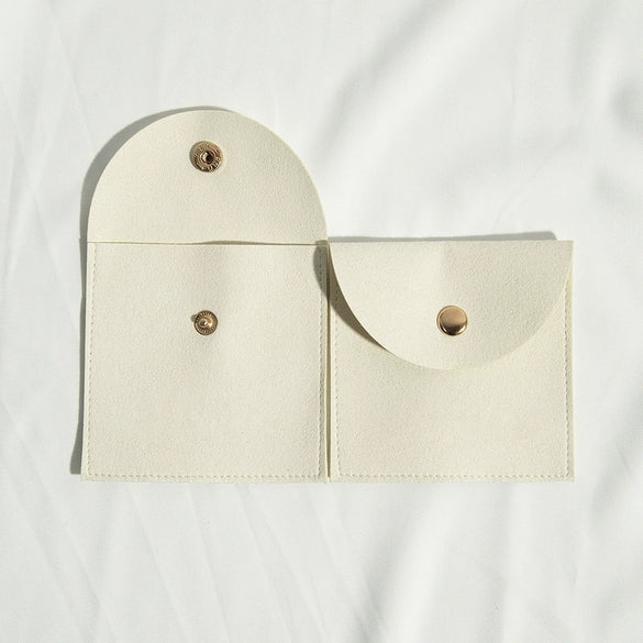 Cloth Jewelry Bag With Curved Snaps For Earrings Packaging
