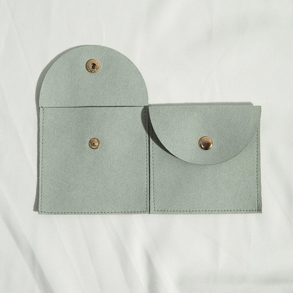 Cloth Jewelry Bag With Curved Snaps For Earrings Packaging
