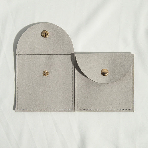 Cloth Jewelry Bag With Curved Snaps For Earrings Packaging
