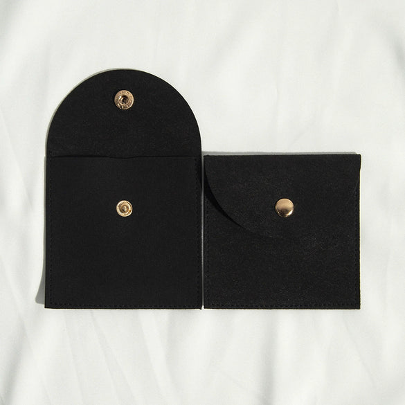 Cloth Jewelry Bag With Curved Snaps For Earrings Packaging