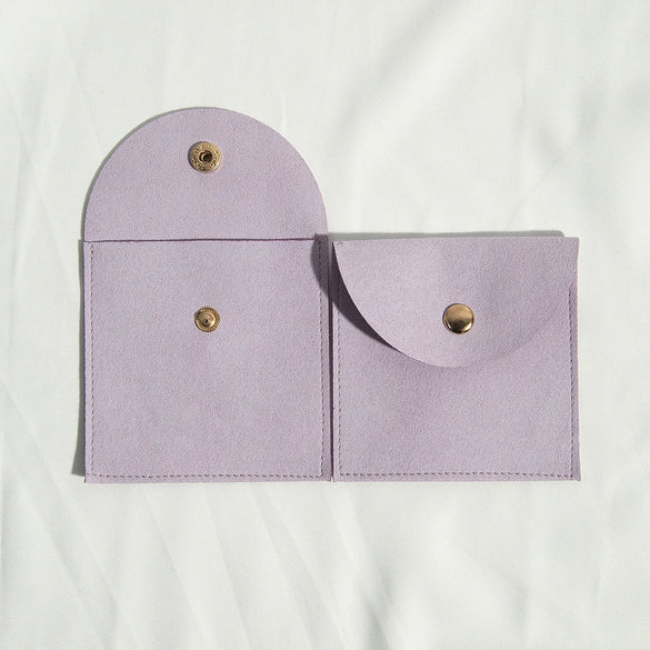 Cloth Jewelry Bag With Curved Snaps For Earrings Packaging