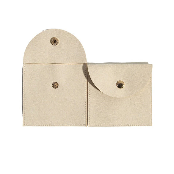 Cloth Jewelry Bag With Curved Snaps For Earrings Packaging