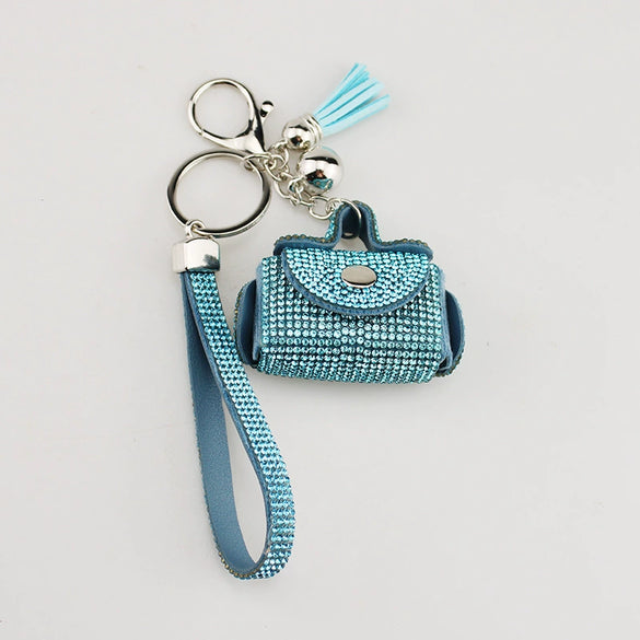 Coin Purse Headphone Bag Pill Bag Keychain With Diamond Pendant