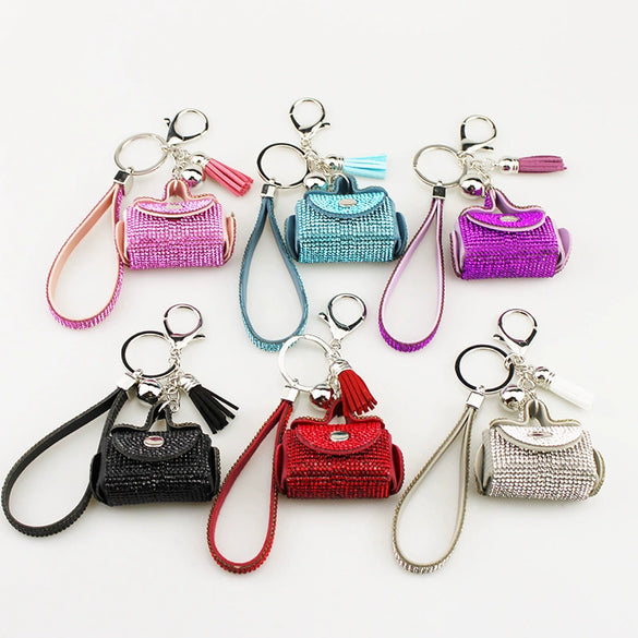 Coin Purse Headphone Bag Pill Bag Keychain With Diamond Pendant
