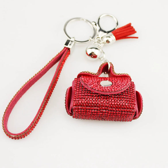 Coin Purse Headphone Bag Pill Bag Keychain With Diamond Pendant