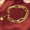 Cold Style Fashion Thick Chain Titanium Steel Bracelet With Geometric Design And Electroplating Treatment For Women