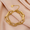 Cold Style Fashion Thick Chain Titanium Steel Bracelet With Geometric Design And Electroplating Treatment For Women