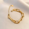 Cold Style Fashion Thick Chain Titanium Steel Bracelet With Geometric Design And Electroplating Treatment For Women