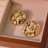 Cold Style Wave Pleated Electroplated Stainless Steel Earrings For Women