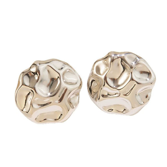 Cold Style Wave Pleated Electroplated Stainless Steel Earrings For Women