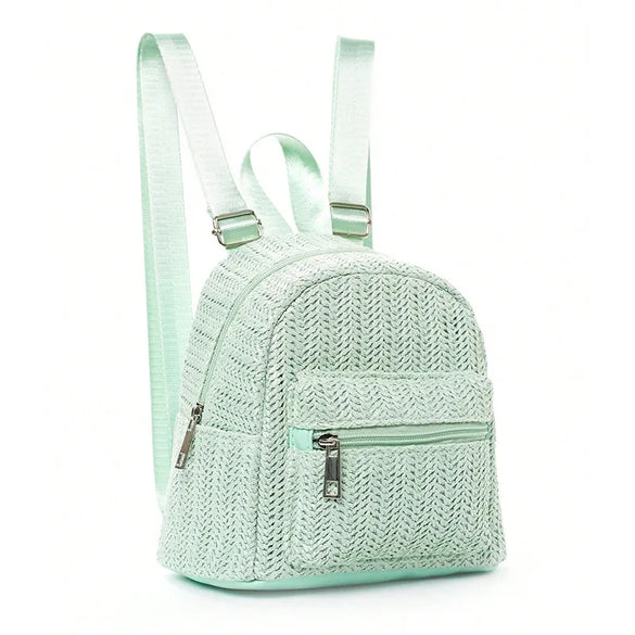 Casual Personalized Straw Backpack