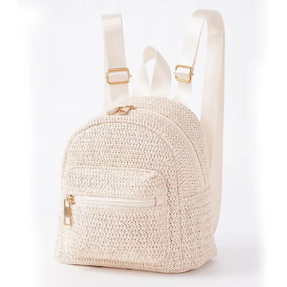 Casual Personalized Straw Backpack
