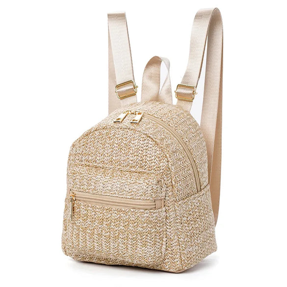Casual Personalized Straw Backpack