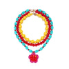 Color Block Resin Multi Layer Necklace Bohemian Vacation Style Plumeria Pendant Necklace For Women Electroplated Zinc Alloy