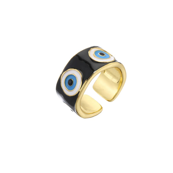 Hecheng Ornament Colorful Oil Necklace Eye Ring Devil'S Eye Opening Ring Adjustable Ornament