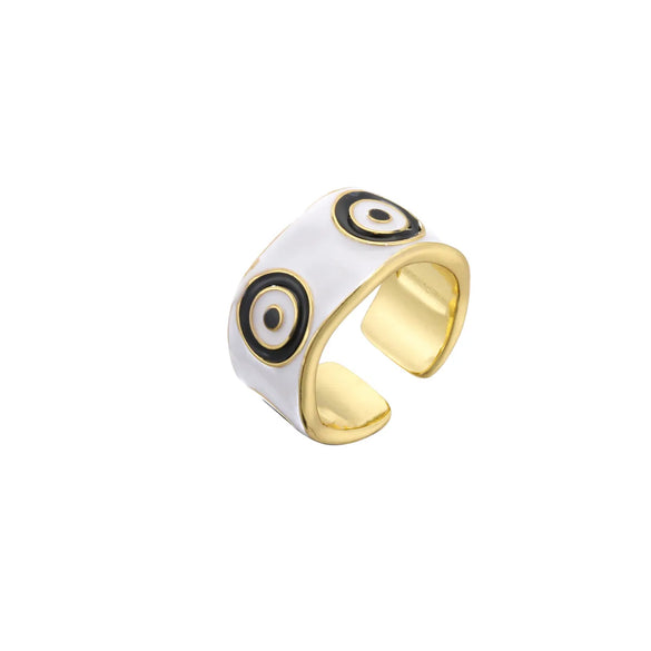 Hecheng Ornament Colorful Oil Necklace Eye Ring Devil'S Eye Opening Ring Adjustable Ornament