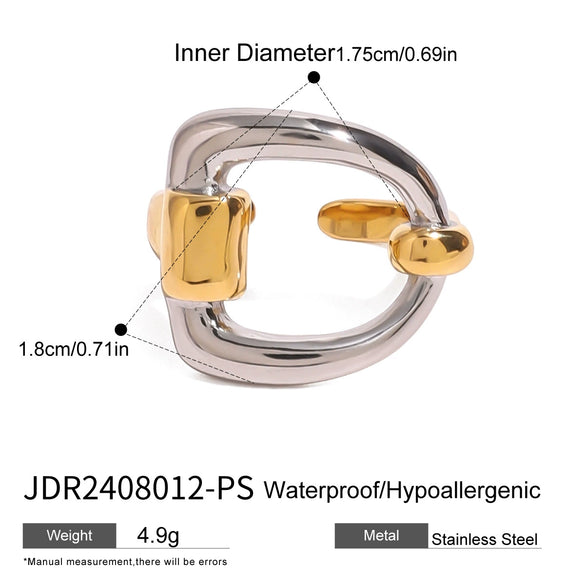Color Matching Ring Titanium Steel Non Fading Women's Jewelry With Geometric Shape And Electroplating Process