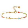 Color Zircon Adjustable Gold-Plated Anklet Wholesale Gooddiy