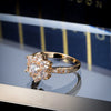 Color Zircon Ring Women's Fashion Simple Plant Flowers Style Copper Electroplated