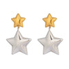 Colorblocked Gold Fivepointed Star Women's Stainless Steel Earrings With Electroplating