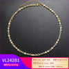 Colored Diamond Copper Zircon Chain Sweet Style Irregular Geometric Bracelet Necklace For Women With Electroplating